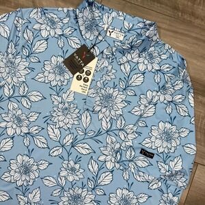 YATTA Men's‎ Golf Polo Shirt Dahlia Drive Blue Stretch Wicking Size XXL NEW
